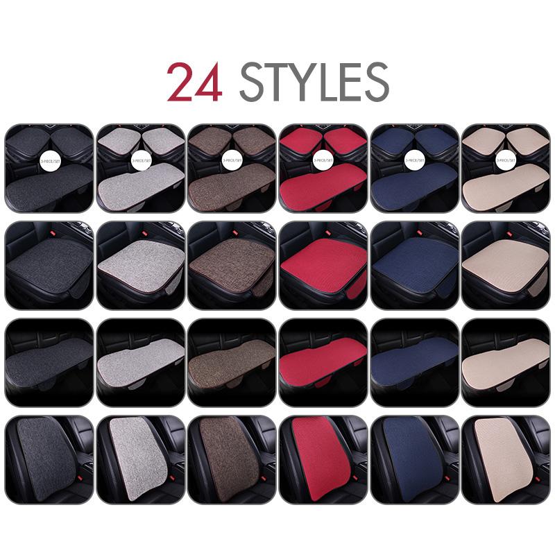 Autositzkissenbezug, Ganzjahres-Universal-Leinen, rutschfest, atmungsaktiv, Innenkissen für Männer und Frauen, Auto, Vorder- und Hinterkissen, Rückenlehne