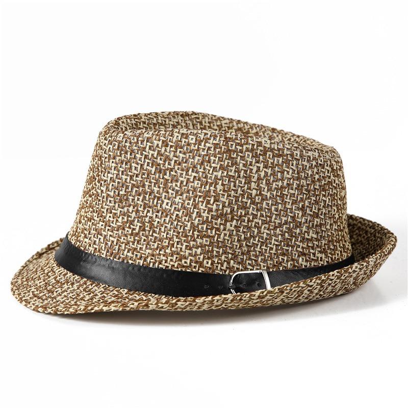 Straw Hat Men's Fashion Sunshade Top Hat Women's British Retro Jazz Hat Gentleman's Hat Sun-proof Hat