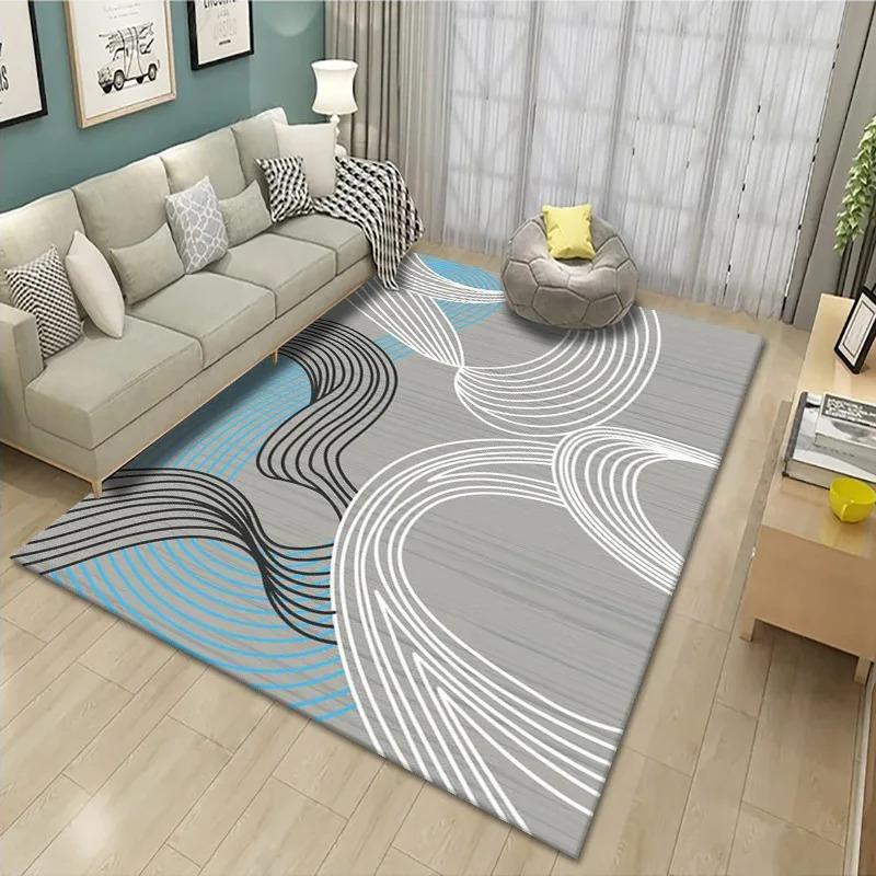 Simple Modern Carpet Large Area Rug for Living Room Bedroom Kitchen Home Decoration Soft Light Mat