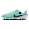 Nike Tiempo Legend 10 Low Top Lace Up HG (Rubber Short Studs) Artificial Grass Soccer Shoes Men Soccer Shoes Purple Green DV4339-300