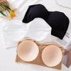 Plus Size Non-slip Silicone Gathered Off-shoulder Bra for Women Cross-border Underwear Strapless Tube Top Without Steel Ring