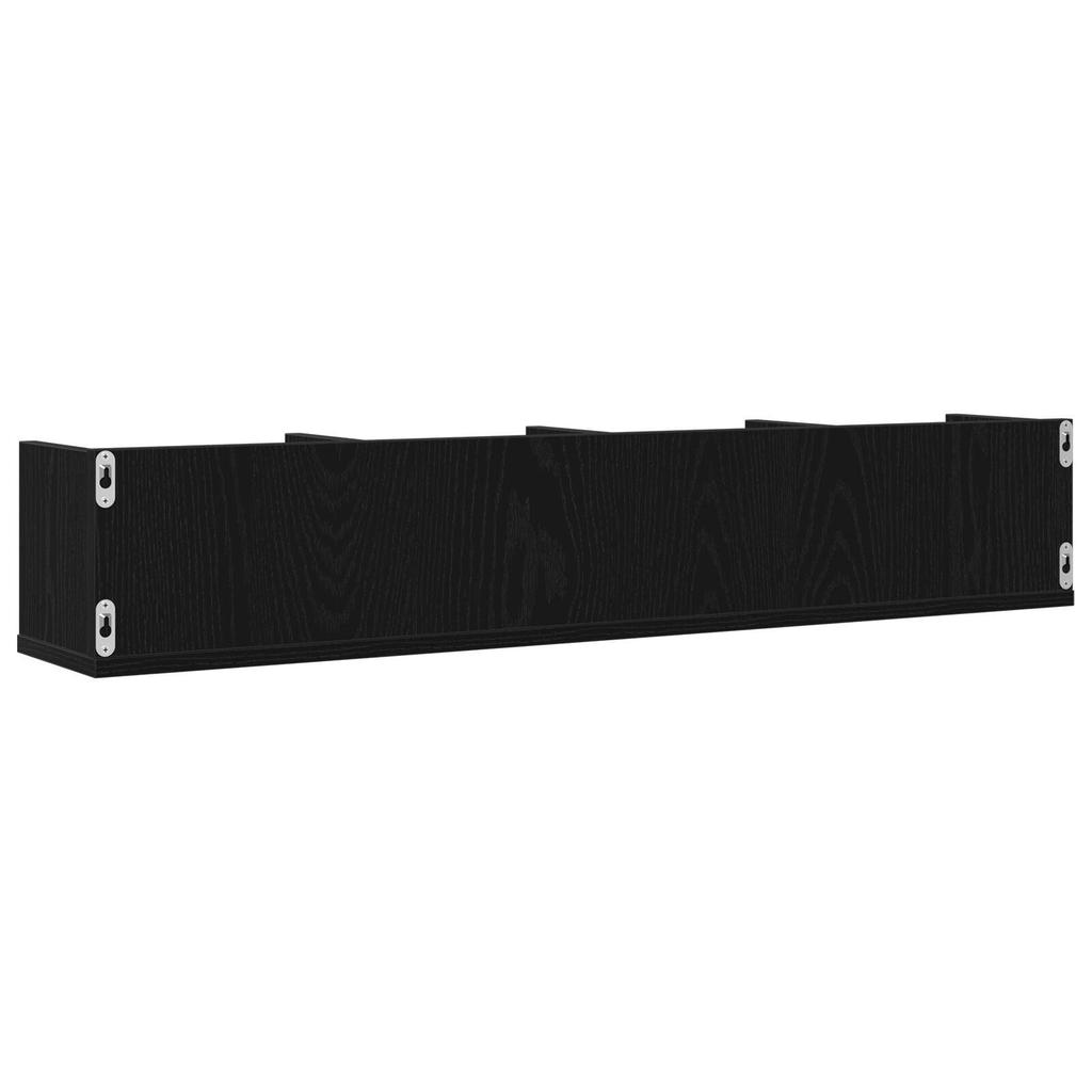 CD Ledge Made of Black Oak, Multifunctional Storage for Decorations and Vases, Ledge for Entrance, Living Room and Bathroom