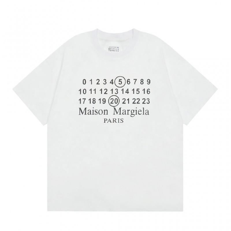 Digital Print MM6 Cotton T-Shirt Men Women Short Sleeve Casual Top 230g