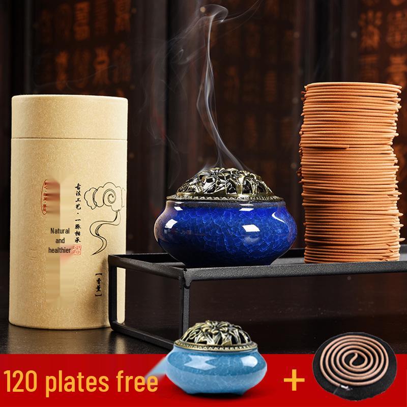Sandalwood & Mugwort Coil Incense for Home: Perfect for Bathroom Deodorizing and Bedroom Aromatherapy. Single Coil, Random Scent, 20 Coils