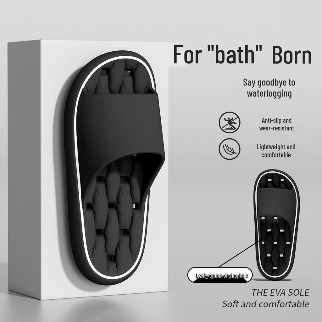 EVA Plus Size Non-Slip Shower Slippers for Men & Women - Hollow, Odor-Free, Indoor/Outdoor Use