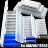 Plastic Transparent Battery Case for AAA AA 18650 10 Slot Large Capacity Case Batteries Portable Travel Storage Office Organizer
