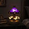 Retro Resin Table Lamp Halloween Ghost Carousel Lights Gothic Stained Glass Night Light with Copper Unique Housewarming Gift Base USB Rechargeable