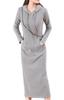 Azulte Hoodie Dress for Fall and Loose Size 286 Gray Women's Fleece-Lined Winter, Gray, Long, Fit, Loungewear, (M),