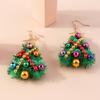 Fashion Christmas Tree Drop Earrings for Women Girls Elk Santa Claus Dangle Earrings X'mas New Year Jewelry Gifts