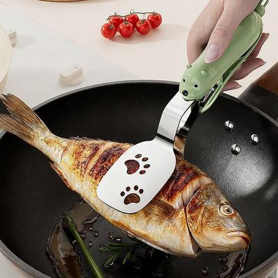 Stainless Steel Folding Spatula Turner for Camping BBQ Picnic Mini Pancakes Bread Steak Flat Fish Turner Double Spatula Flipper