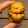 Small Wood Carving Figurine Heart Shape Cute Desktop Decoration 4.5 Cm