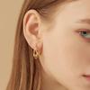 [s925post] Gold Beam Earrings / Hoop Earrings