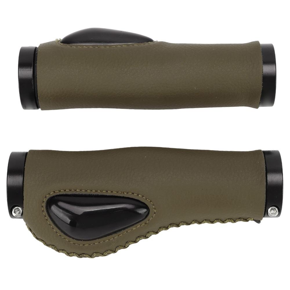 1 Pair Artificial Leather Leather Bike Grips Leather Handlebar Cover Replacement Bike Grips