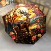 1 PC Automatic Folding Umbrella - Deer Sunset Pattern, Portable & Foldable Design with 8 Ribs, Christmas Birthday Gifts