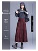 Elegant 2025 Autumn Women’s A-line Pleated Skirt with Elastic Waist – Korean Style