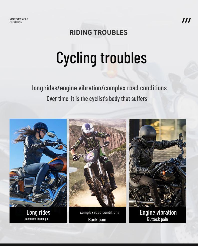 Universal Waterproof Heat Insulation Motorcycle Seat Cushion with Shock Absorption & Sunscreen