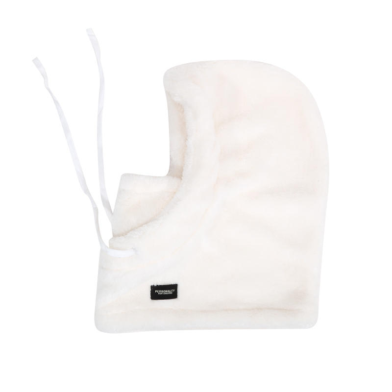 Women Winter Hood Hats Outdoor Cycling Windproof Cap Thermal Unisex Cold Proof Soft Plush with Face Mask Drawstring Warm Hat Drawstring Ski Mask Hat