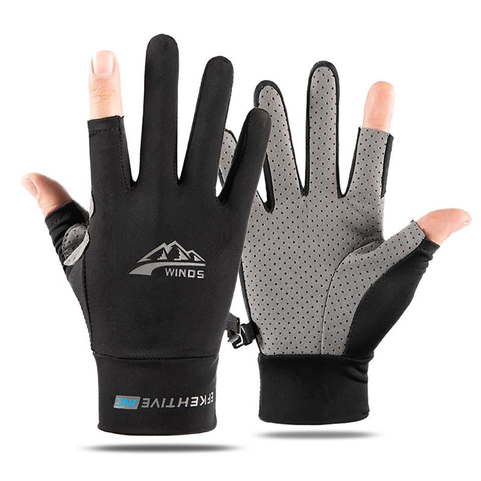 Summer Sun Protection Gloves Touchscreen Resistant Outdoors Mountaineering Hiking Fishing Biking Exposed Fingers Gloves