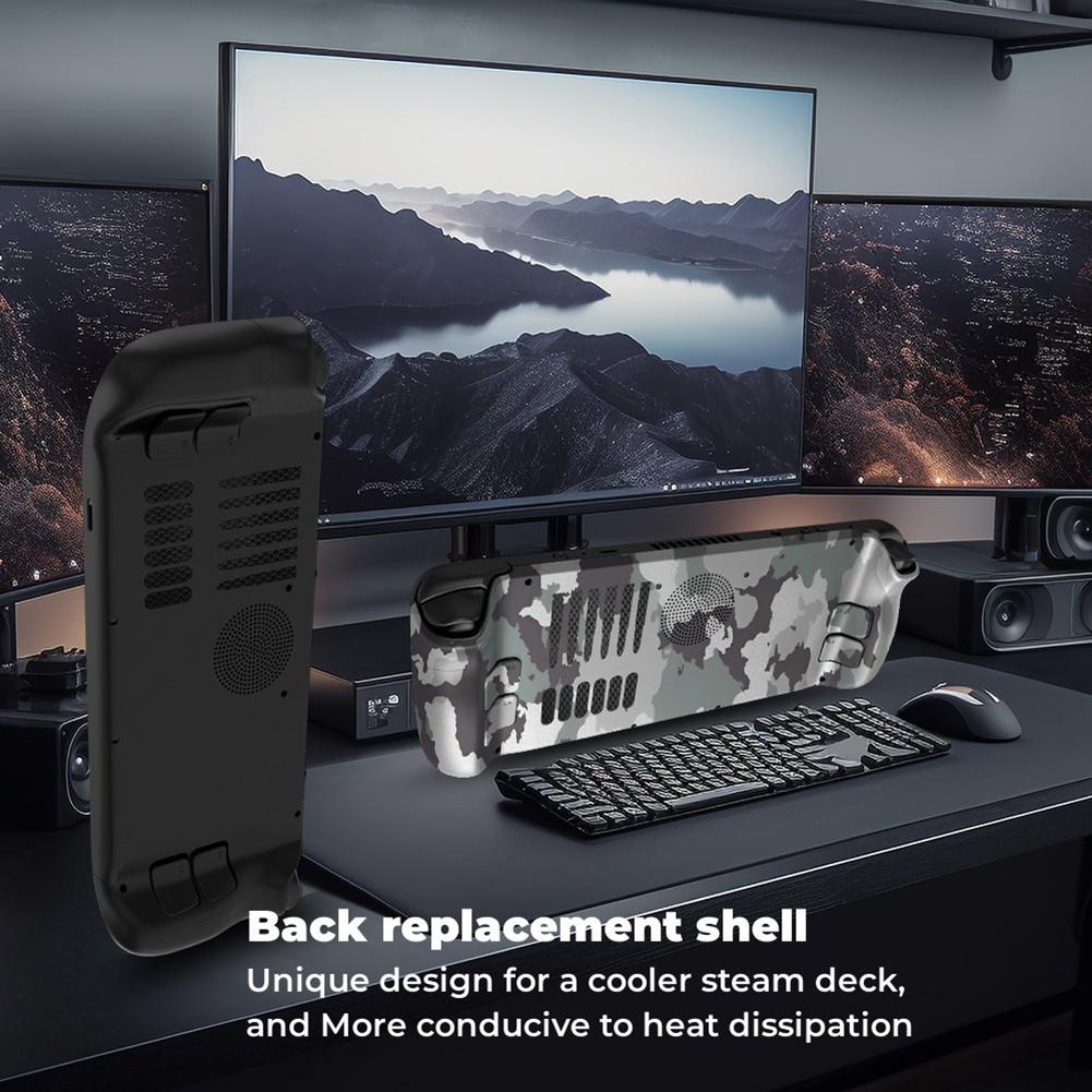 Plastic Cover Skin Shell Shockproof Protective Cover Shell Case Replacement Heat Dissipation with Bracket for Steam Deck