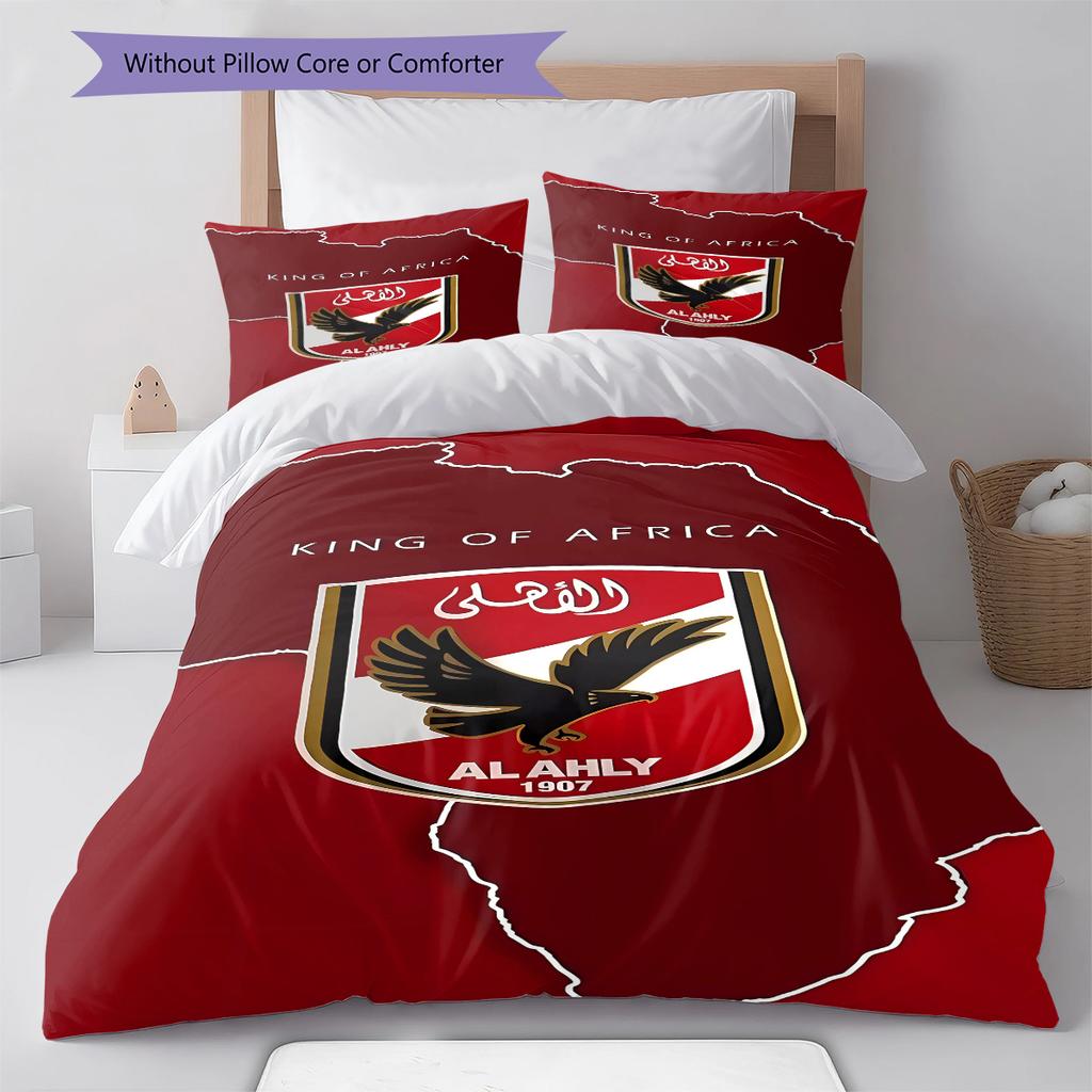 Alahly Pattern Bedding,Quilt Set Quilt Cover Pillowcase Home Decoration Birthday Gift (1 * duvet cover + 2 * pillowcase, without core)