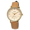 Casio LTP-VT03GL-4B Women's Analog Quartz Watch, Pale Orange Metallic & Beige Leather Band