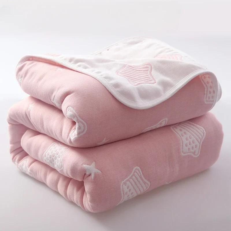 

Высококачественная хлопковая простыня, шестислойное марлевое полотенце, одеяло, летнее прохладное одеяло, детское детское одеяло, одеяло для взрослых, постельные принадлежности 90x100cm