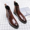 Herren Übergröße Chelsea Boots im britischen Stil - Herbst/Winter Leder Schlupf-Kurzstiefel, Europäischer & Amerikanischer Trend.