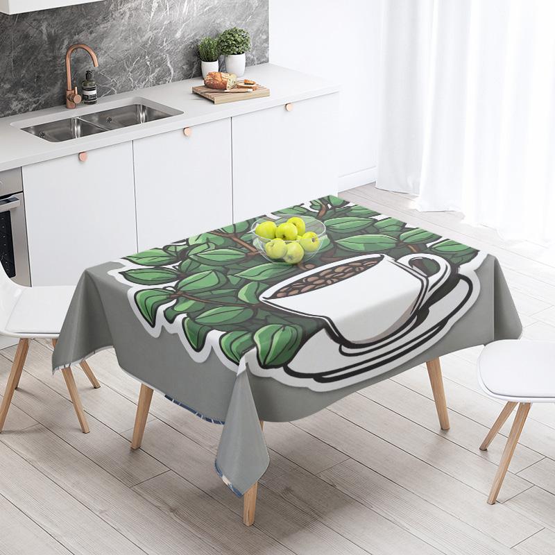 Abstract Art Food Illustration Tablecloth Oil-proof Tablecloth Waterproof Picnic Fabric Nordic Home Decoration