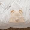 Thick knitted handcrafted bear wool Moao children's cute warm casual and face showing small pullover hat  cold hat for autumn and winter