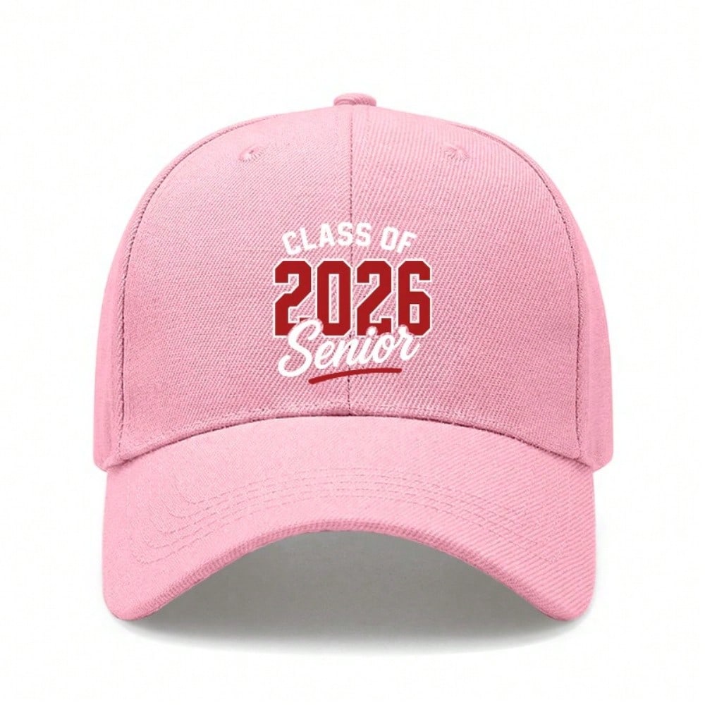 [Graduation Baseball Cap] Class Of 2026 Senior Print Polyester Adjustable Breathable Casual Streetwear Daily Wear Baseball Hat - Dad Hat, Sun Cap