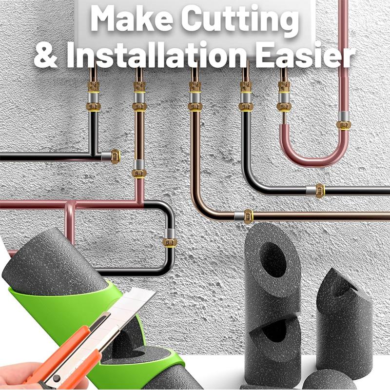 3Pcs Foam Pipe Cutter Tool Insulation Cutting Guide Fixture for Pipe Insulation Household Fixed Clamp Tube Cutting Tool