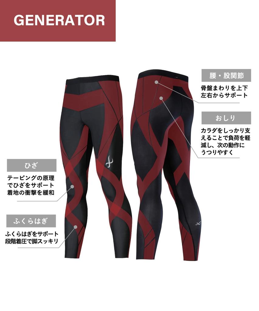 Wacoal Generator Modell Long Sportgrößen BL und L CW-X 2.0 Tights, Feuchtigkeitstransportierend, Schnelltrocknend, HZO699, Herren,