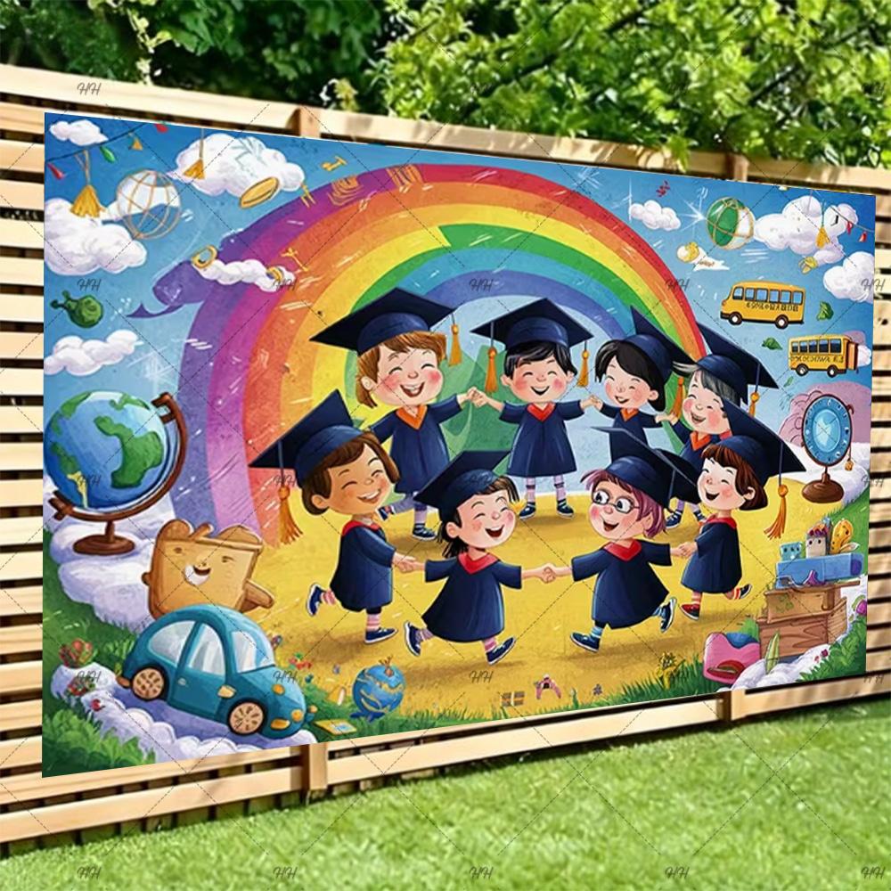 Congratulatory Graduatio Celebration Theme Party Decoration Background Graduates Backdrop Photography Studio Props Student Gifts
