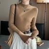 Gray Bottoming Shirt Women's Early Autumn 1116 New Black Knitted Top Inner Cardigan Autumn and Winter Semi-turtleneck Sweater