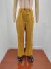 2025 Autumn Women's High Waist Corduroy Pants - Solid Color, Loose Straight Leg