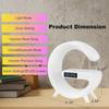 LED Table Lamp with Wireless Charger, Mini G Atmosphere Lamp with Bluetooth Speaker, Night Light Lamp Sunrise Alarm Clock, Smart Light Sound Machine