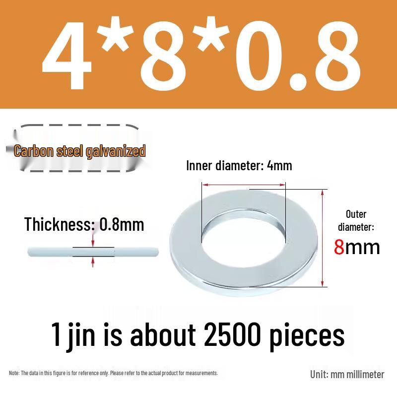 Oversized Thickened Galvanized Iron Flat Washer M2M3456810-M6