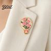 Alloy Flower Brooch Zinc Pin Colorful Shape Lapel Smooth Polished