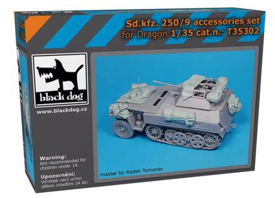 Black Dog Accessory Set Plastic Model Kit Parts HAUT35302 1/35 Sd.Kfz.250/9 (for Dragon)