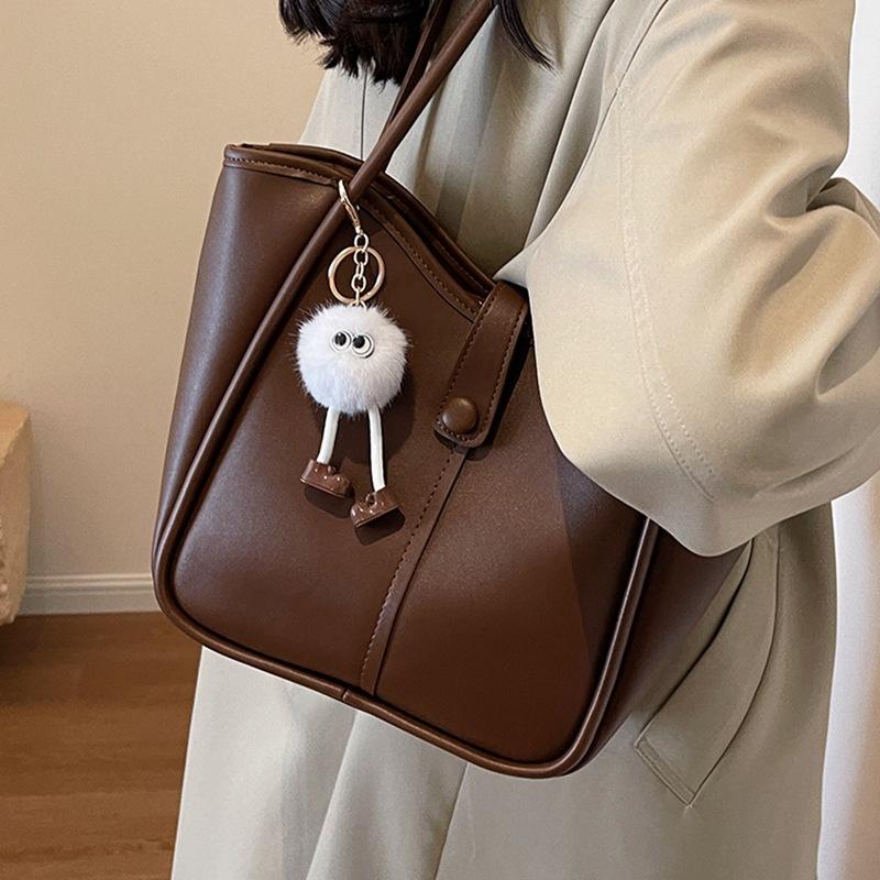 

Tote Bag, Leather Women S Bag, High-End Casual Commuter Bag, Portable Shoulder Bag, Luggage. темно-коричневого кольору