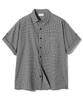 FILLUMINATE Roll-Up Check Half Shirt - Black