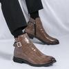 Herren Leder Chelsea Boots im Britischen Stil: Große Größe, Herbst/Winter Mode