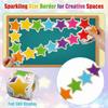 21 Meter Star Shaped Bulletin Board Border Roll with Glitter Finish for Classroom Office Wall Decoration and Paper Crafting Projects