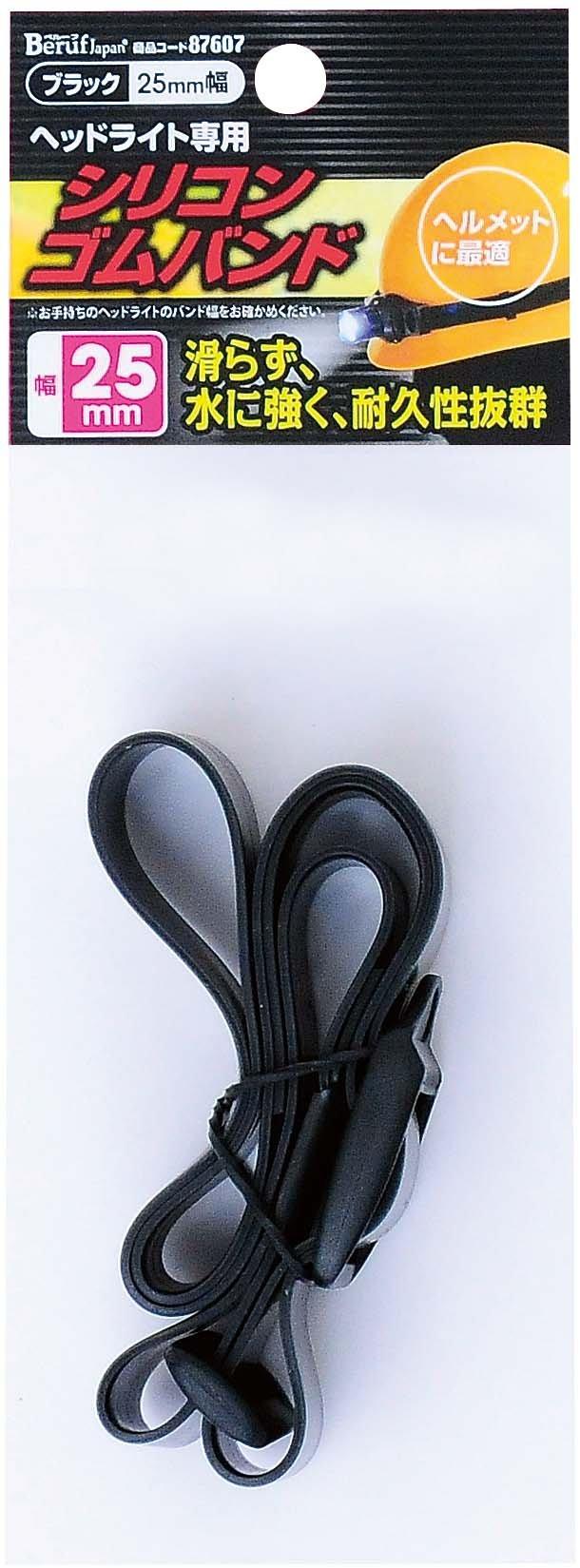 

Ichinen Access Beruf Headlight Silicone Rubber Band Black 25mm Width