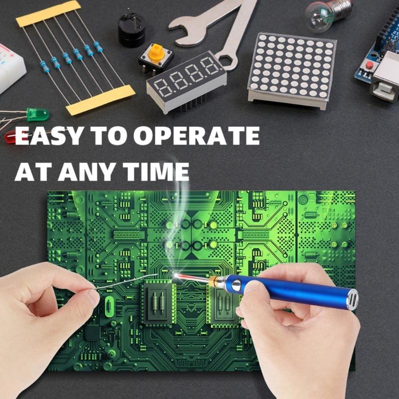 Charging Portable Soldering Iron Four-speed Adjustable with Cover Mini New Type-C Charging Port Wireless Soldering Iron