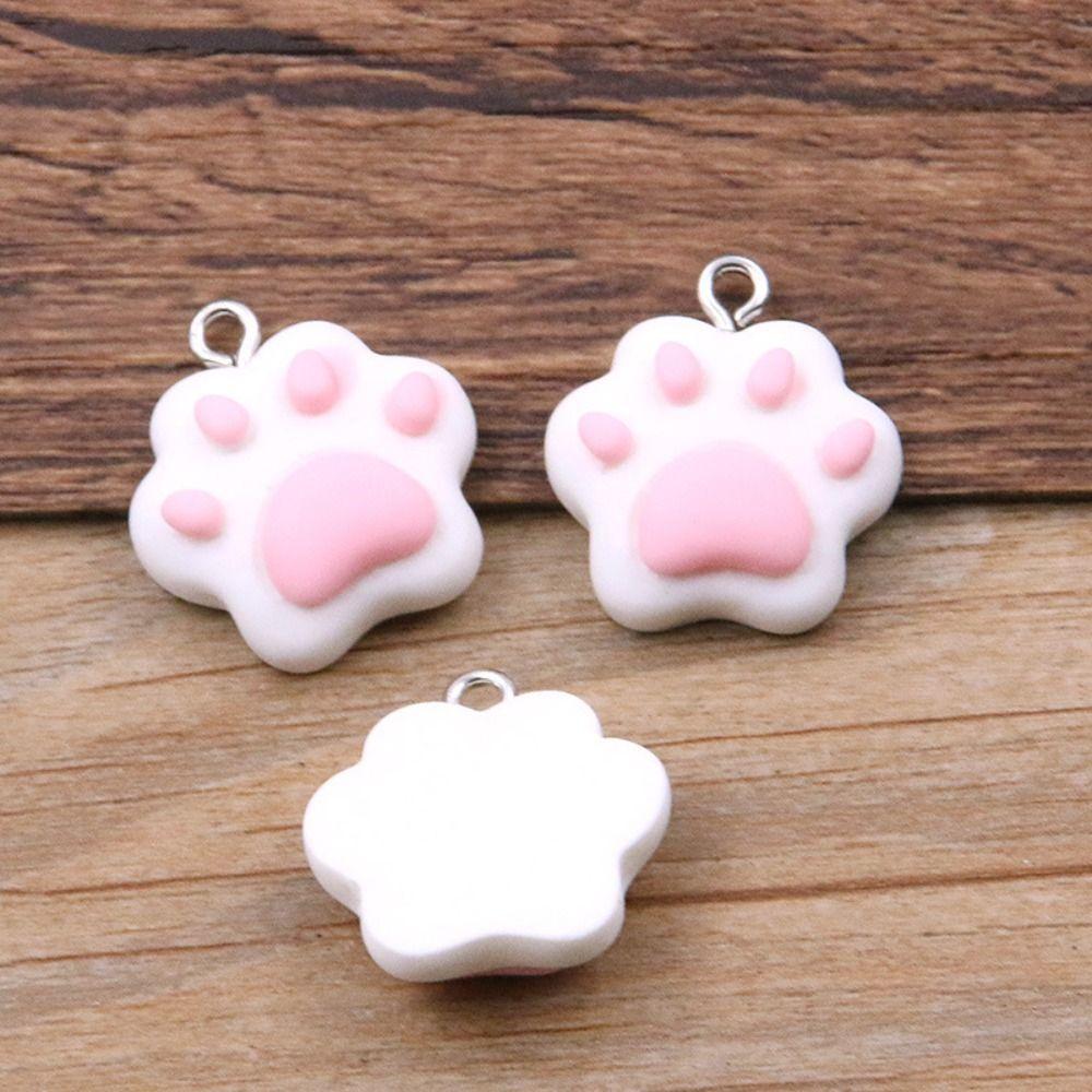 10pcs Resin Colorful Cat Claw Beads Cartoon Cat Claw Resin Pendant Bead Earring Making