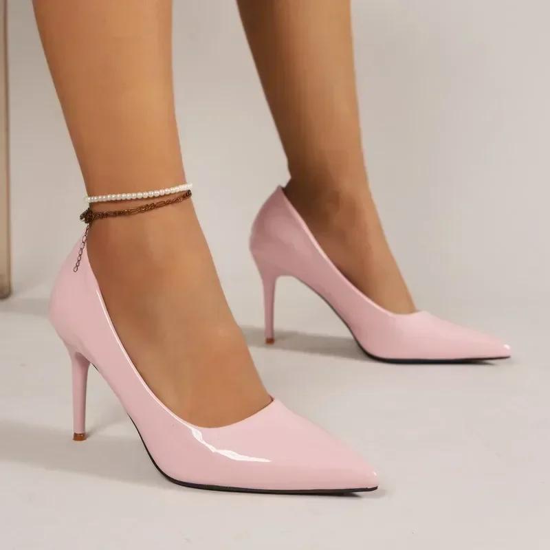 Pink High Heels Women Spring Autumn New Pointed Toe Pumps Sexy Thin Heels Simple Elegant Ladies Dress Shoes Zapatos De Mujer