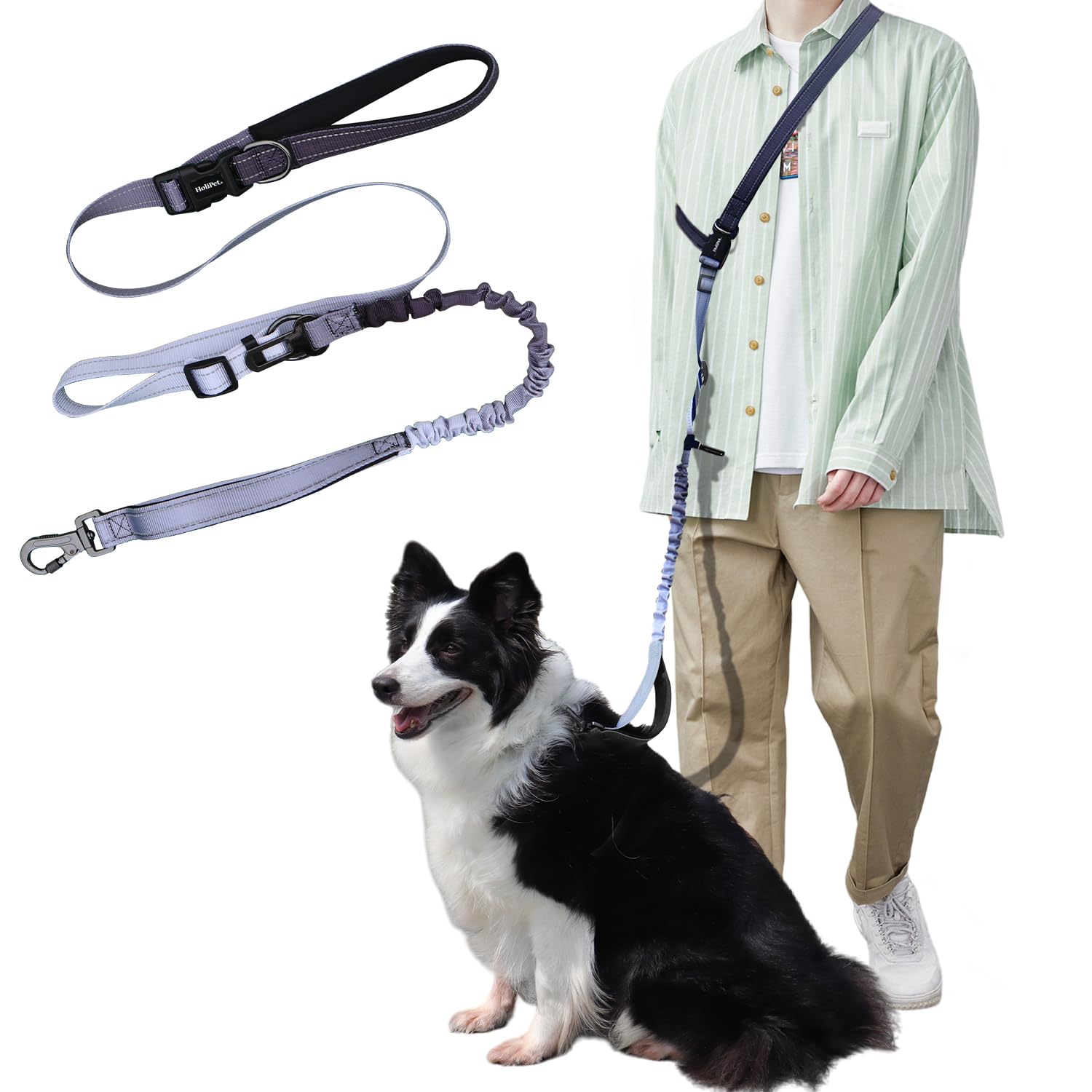 

HOLIPET Собачий наплечный многофункциональный Можно использовать как автокресло Прогулочный Кроссбоди 30см Убегающий Высокая прочность Жевание Грузоподъемность Поводок для Средних и серый