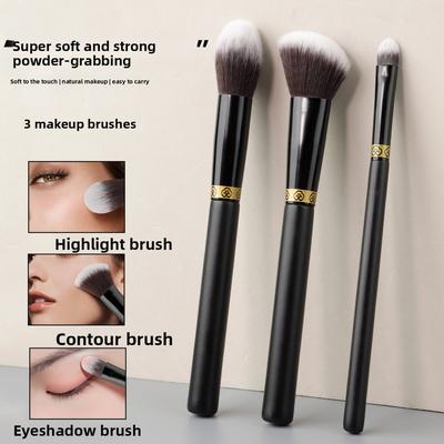 3 Makeup Brushes with Circles, Natural Smudge Highlight Brush, Contour Brush, Eyeshadow Brush, Lip Brush, No Stuck Powder, Beauty Tool Now