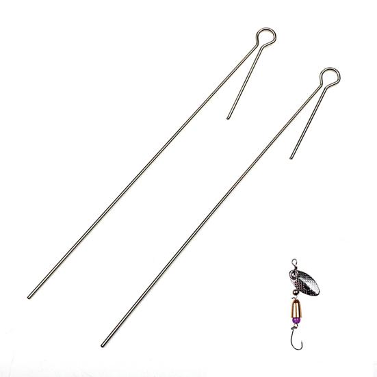 50Pcs Rotating Sequin Steel Wire DIY Modification Sturdy Anti-rust Wear-resistant Accessories Stainless Steel Spinnerbait Fly Hook Wire Long Needle